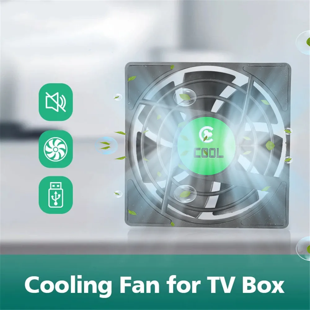 DC 5V USB Mini Cooling Small Fan 7 Blades Cooling Fan for TV Box Set Top Box 80x80x25mm Silent TV Box Radiator With 30cm Cable