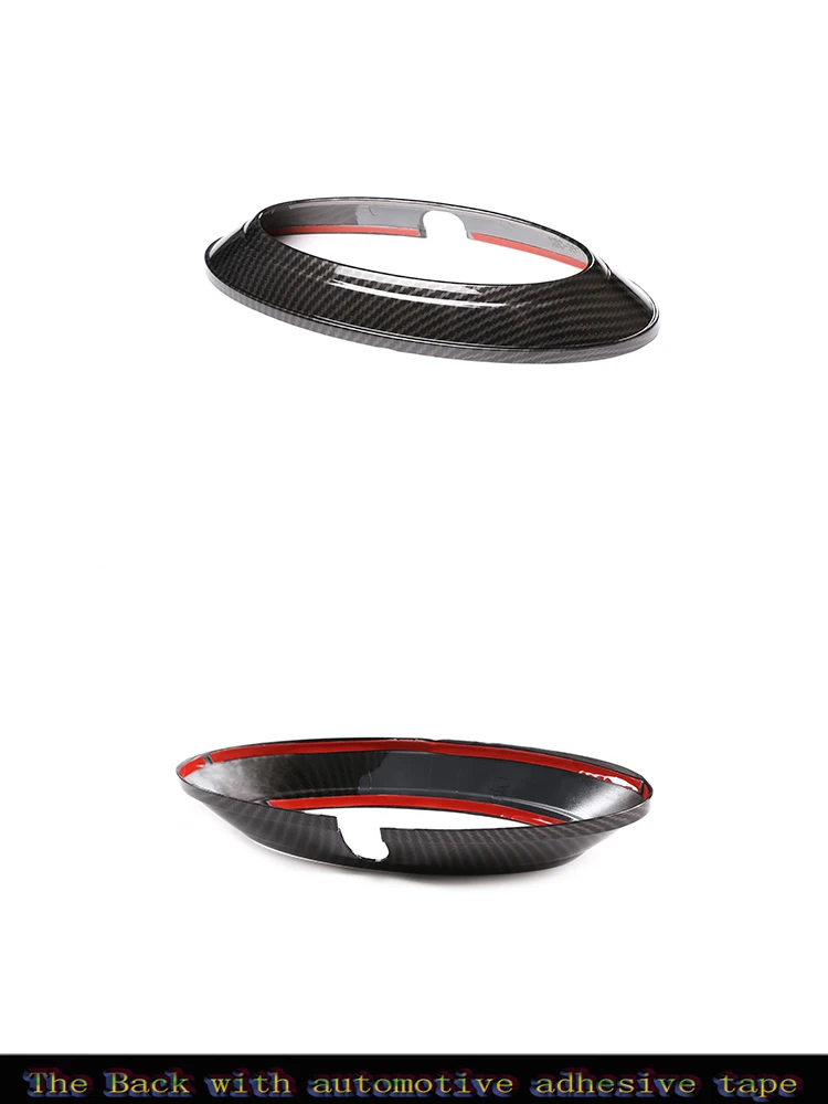 Carbon Fiber/Gloss Black Car Rear Badge Ring Logo Frame Cover Decoration Trim ABS For Ford Ranger 2015-2021 Auto Accessories