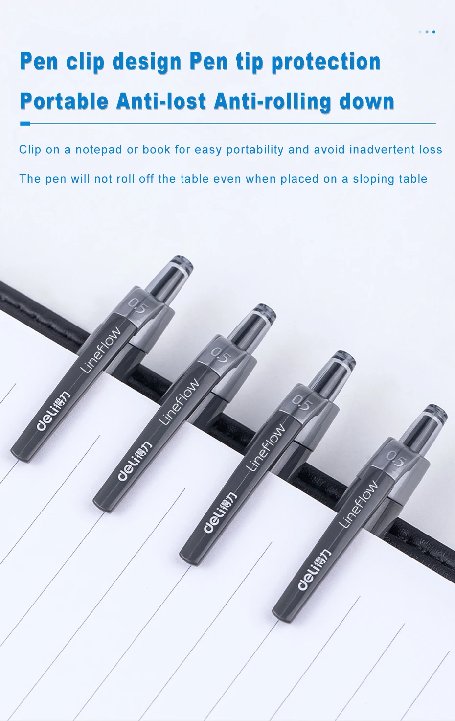 Deli Gel Pens Set 0.5mm Retractable Bullet Ballpoint Pen Blue Black Red Ink Refill for School Office Writing Stationery Supplies