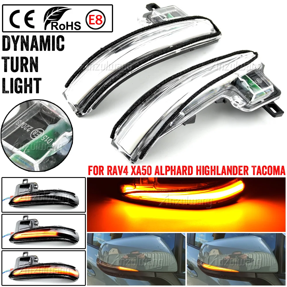 For Toyota RAV4 XA50 2019 2020 / For Toyota Tacoma 2016 - 2019 Dynamic Turn Signal Light LED Side Mirror Indicator Blinker Light