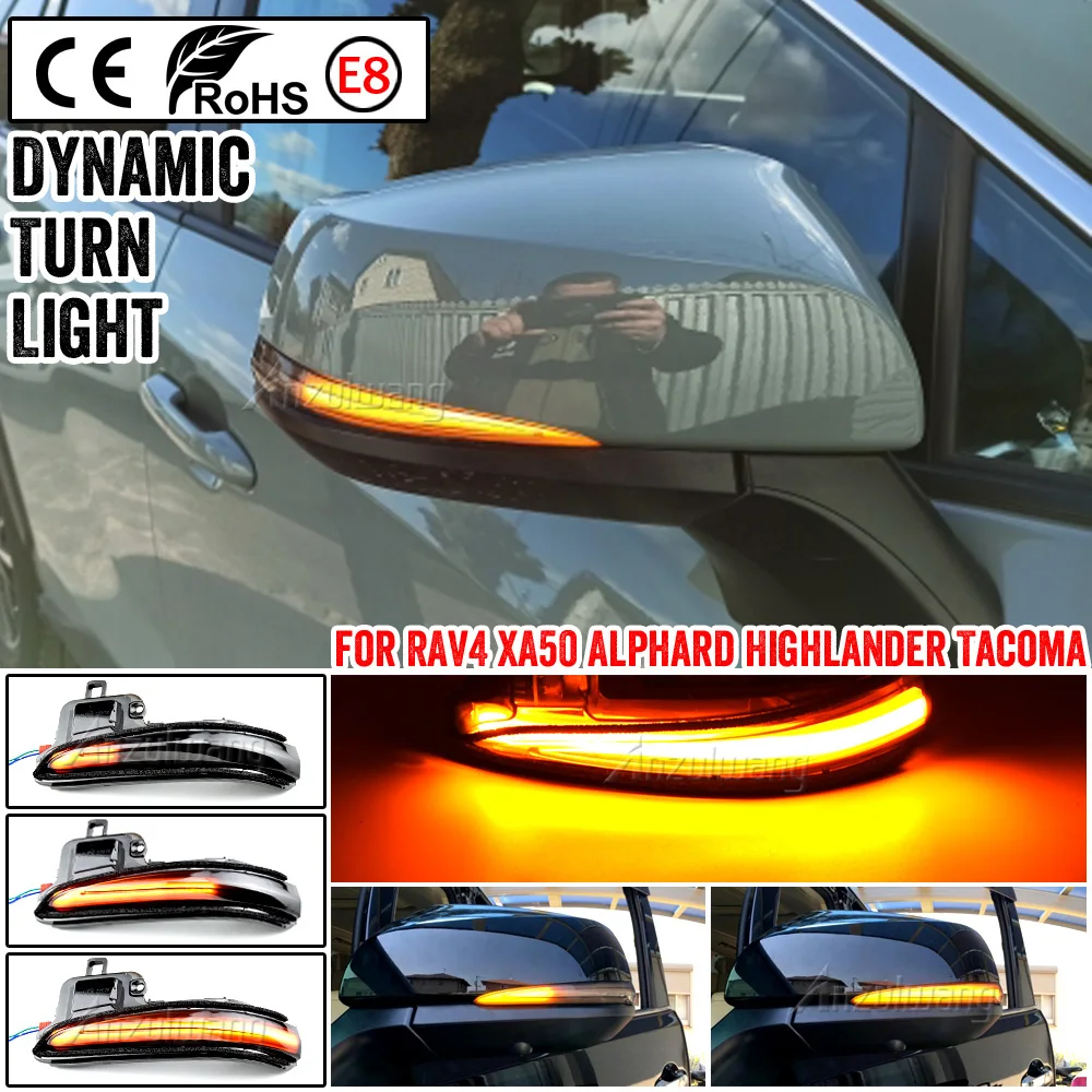 For Toyota RAV4 XA50 2019 2020 / For Toyota Tacoma 2016 - 2019 Dynamic Turn Signal Light LED Side Mirror Indicator Blinker Light