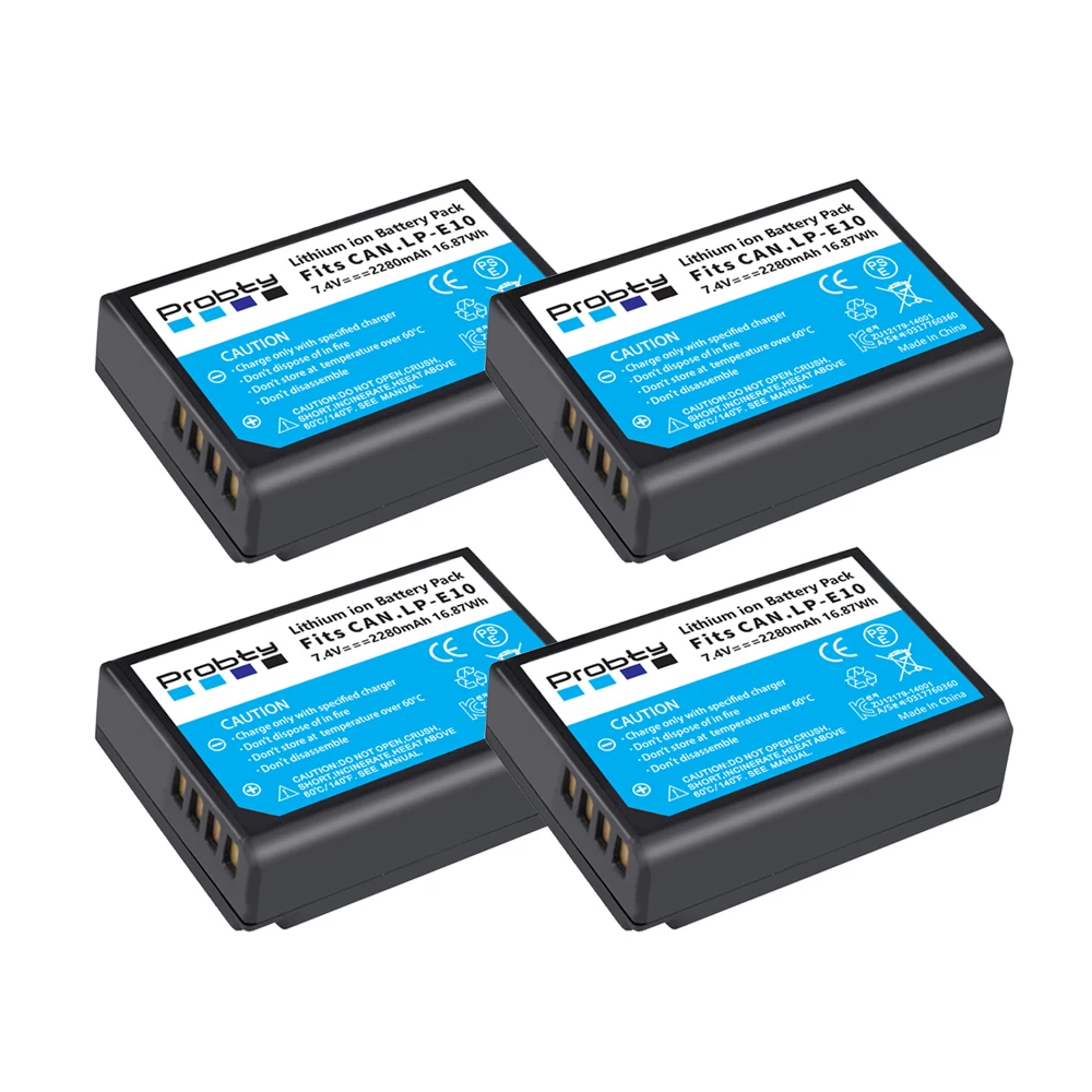 7.4V 2280mAh LP-E10 Batteries for Canon EOS Rebel T3, T5, T6, T7, Kiss X50, X70, EOS 1100D 1200D1300D 2000D Digital Camera