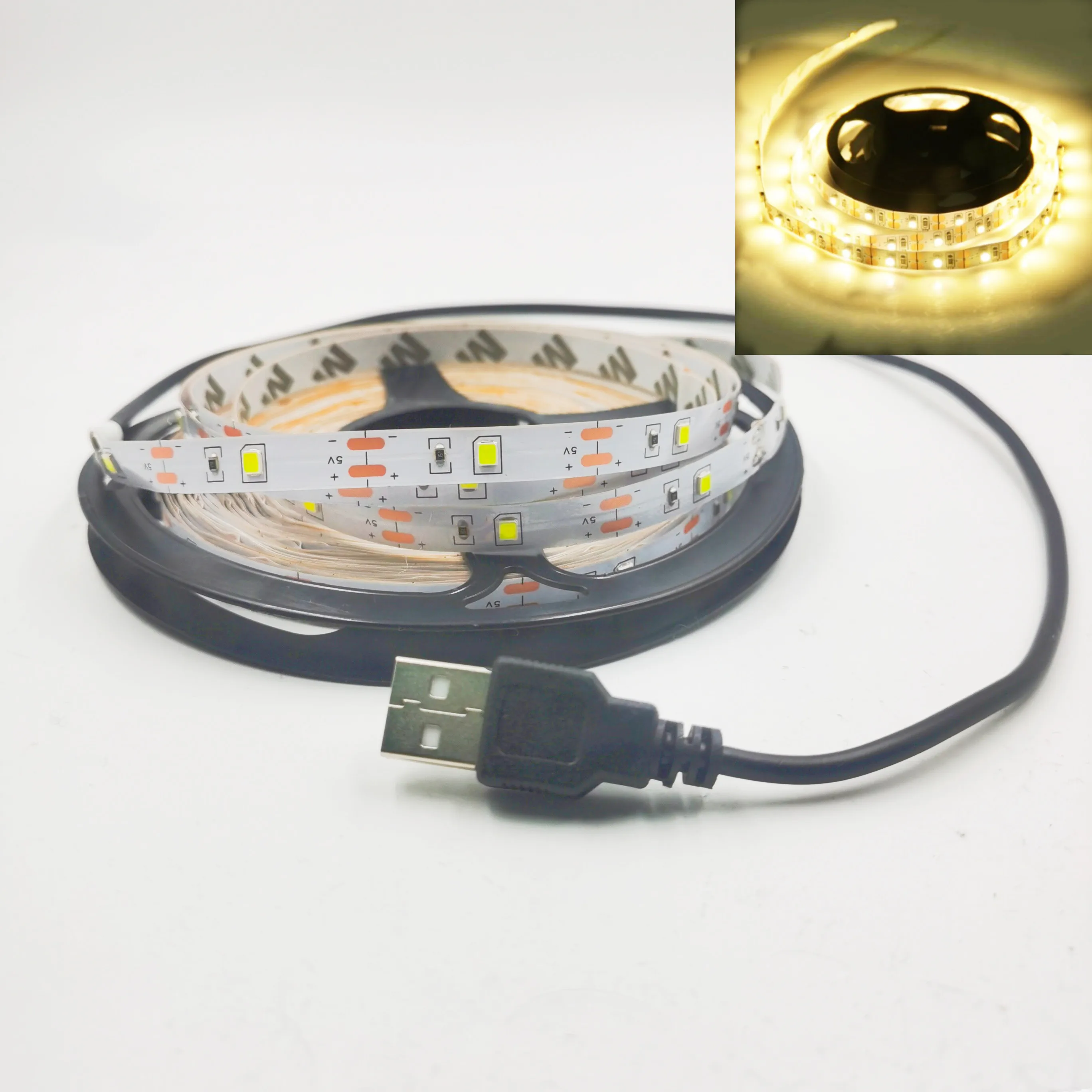 DC 5V USB 1M 2M 3M 4M 5M 10M 15M LED Strips 2835 White Warm White LED Strip Light TV Background Lighting Tape Home Decor Lamp