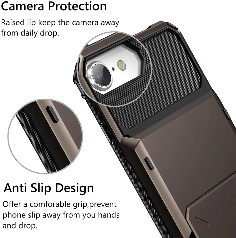 For iPhone SE 2022 2020 Case Wallet 5-Card ID Slot Credit Card Holder Flip Hidden Pocket Cover For iPhone SE3 SE2 SE 2022 Coque