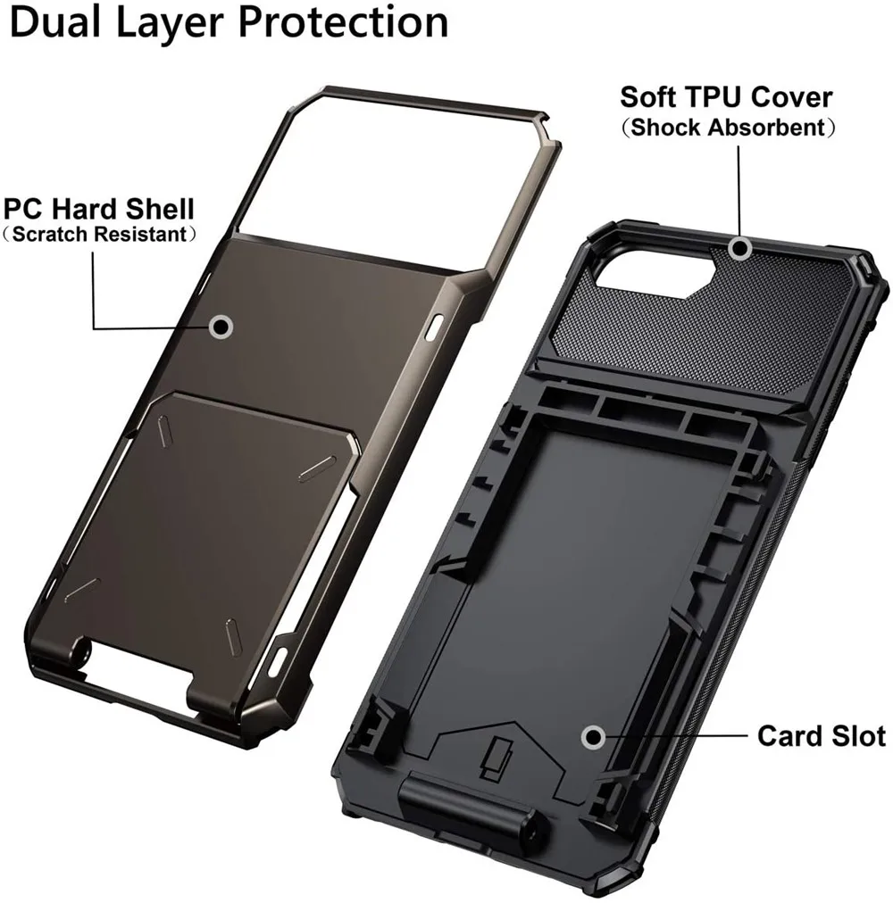 For iPhone SE 2022 2020 Case Wallet 5-Card ID Slot Credit Card Holder Flip Hidden Pocket Cover For iPhone SE3 SE2 SE 2022 Coque