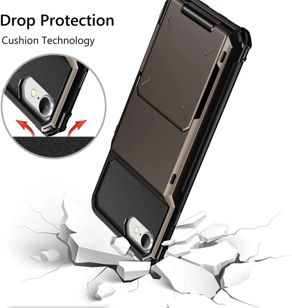 For iPhone SE 2022 2020 Case Wallet 5-Card ID Slot Credit Card Holder Flip Hidden Pocket Cover For iPhone SE3 SE2 SE 2022 Coque
