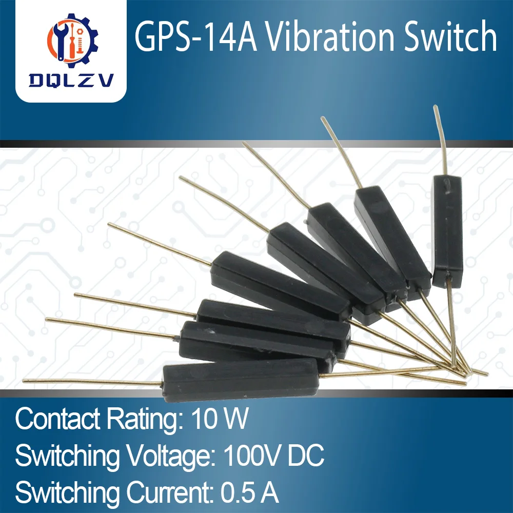 5PCS Plastic Type Reed Switch 2 * 14 Normally Open Magnetic Control Switch GPS-14A Anti-Vibration/Damage Contact For Sensor NO