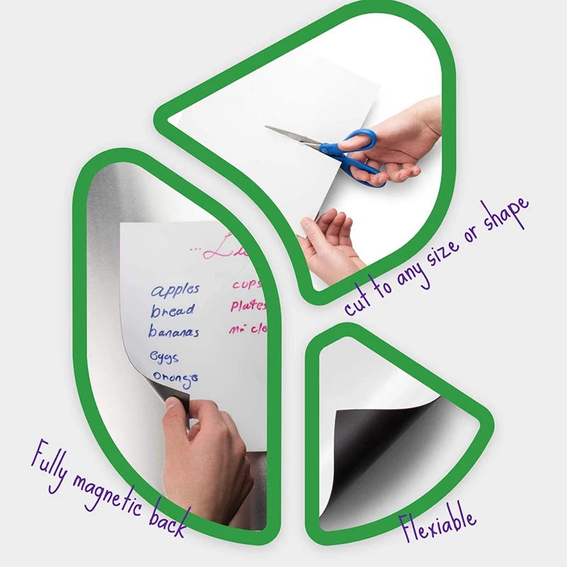 A5 Size Magnetic Whiteboard,Dry Erase White Boards,Soft Home Office Kitchen Flexible Pad Fridge Stickers Memo Message Board