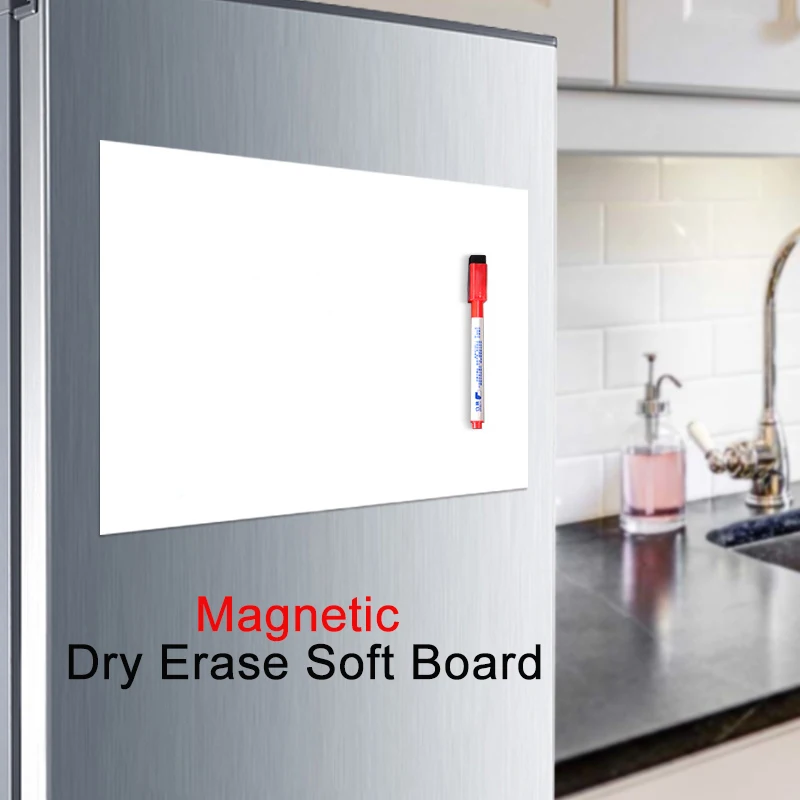 A5 Size Magnetic Whiteboard,Dry Erase White Boards,Soft Home Office Kitchen Flexible Pad Fridge Stickers Memo Message Board