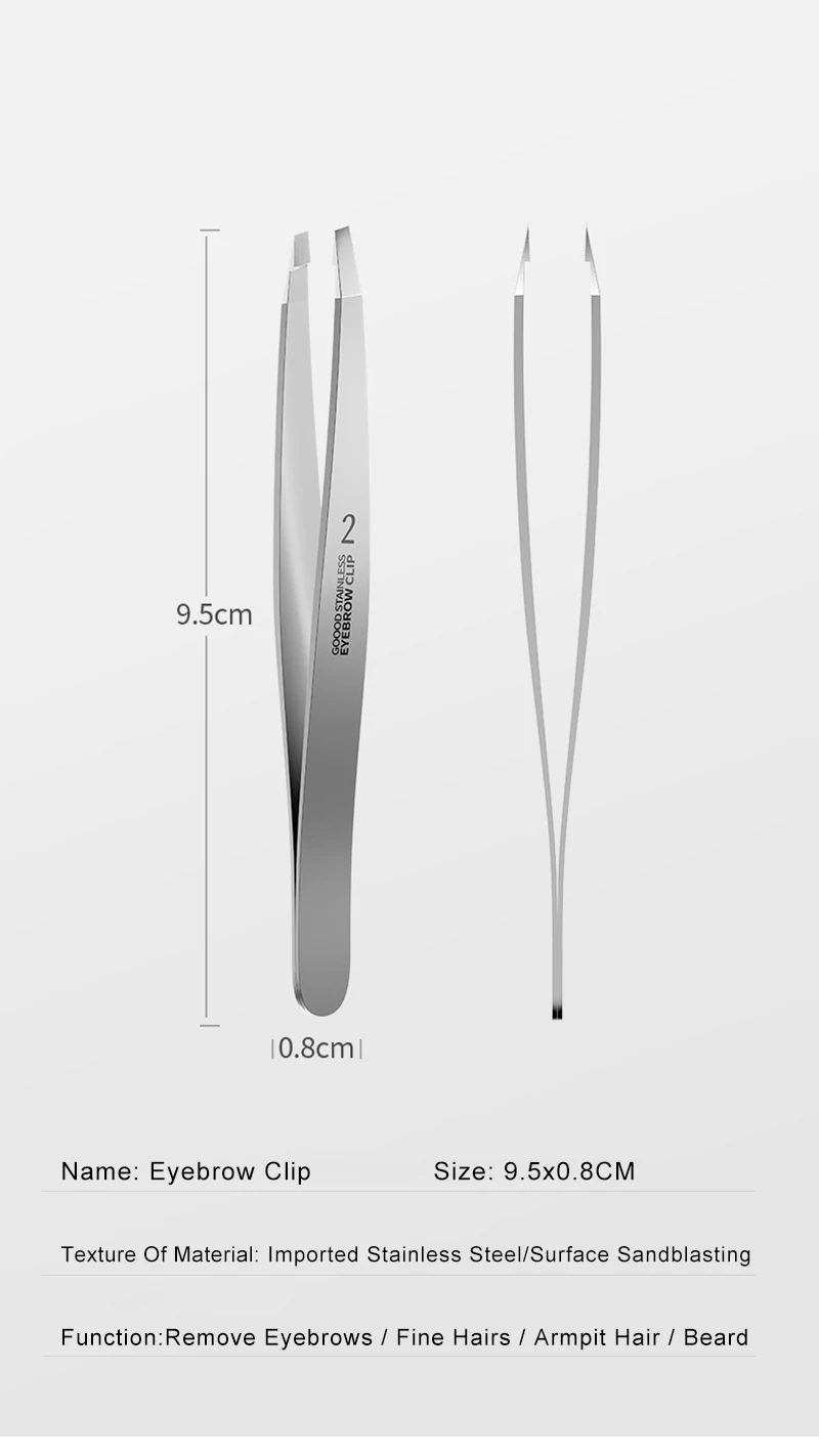 Eyebrow Tweezer Stainless Steel Slanted Eye Brow Clips Hair Removal Makeup Tools Eyelashes Extension Double Eyelid Application