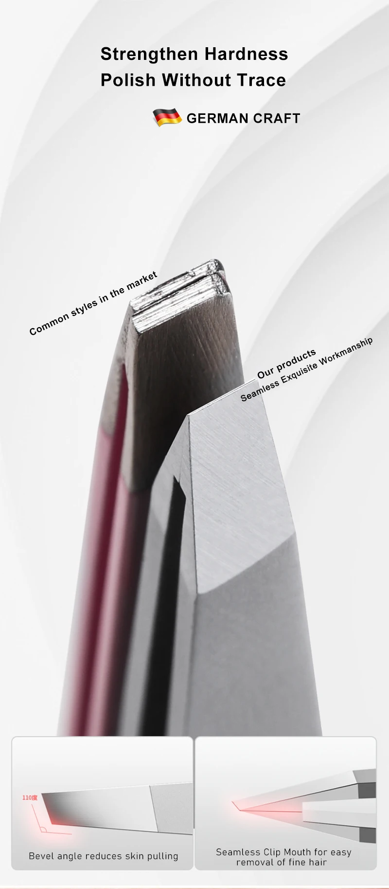 Eyebrow Tweezer Stainless Steel Slanted Eye Brow Clips Hair Removal Makeup Tools Eyelashes Extension Double Eyelid Application