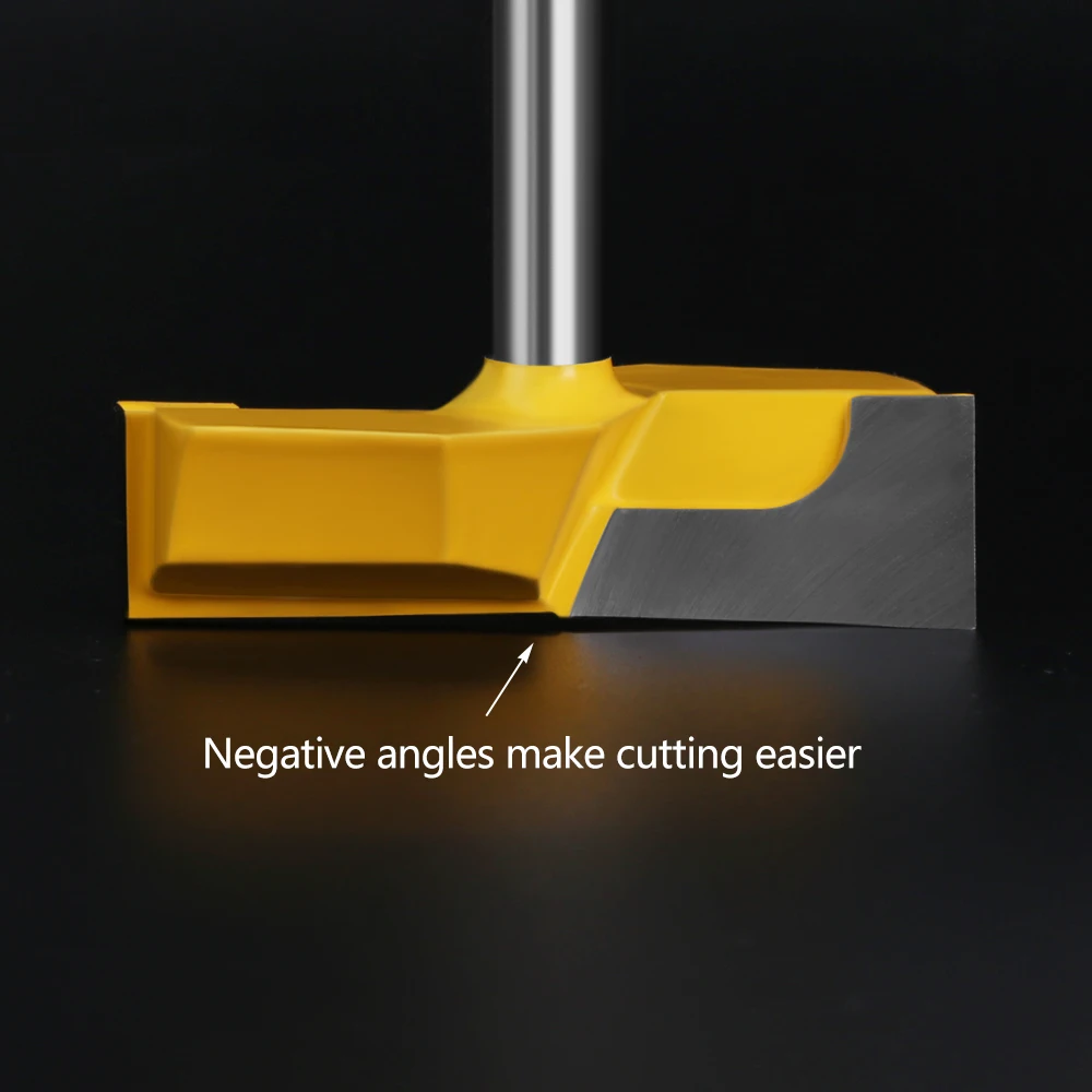 LAVIE 8mm Shank Cleaning Bottom Router Bits 2-1/4" Cutting Diameter For Surface Planing Router Bit Woodworking Milling Cutter