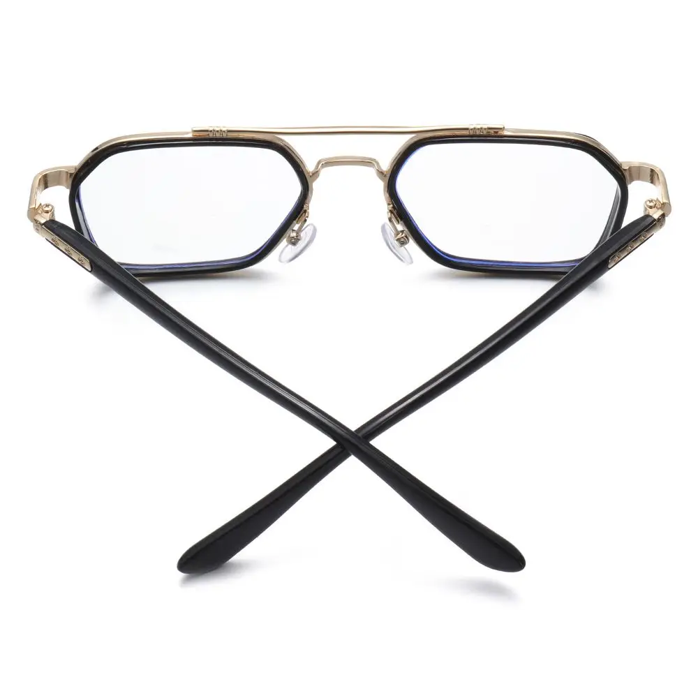 NEW Double Bridge Square Anti-blue Light Glasses Women Men Vintage Transparent Computer Glasses Oversize Frame Eyeglasses 1PC