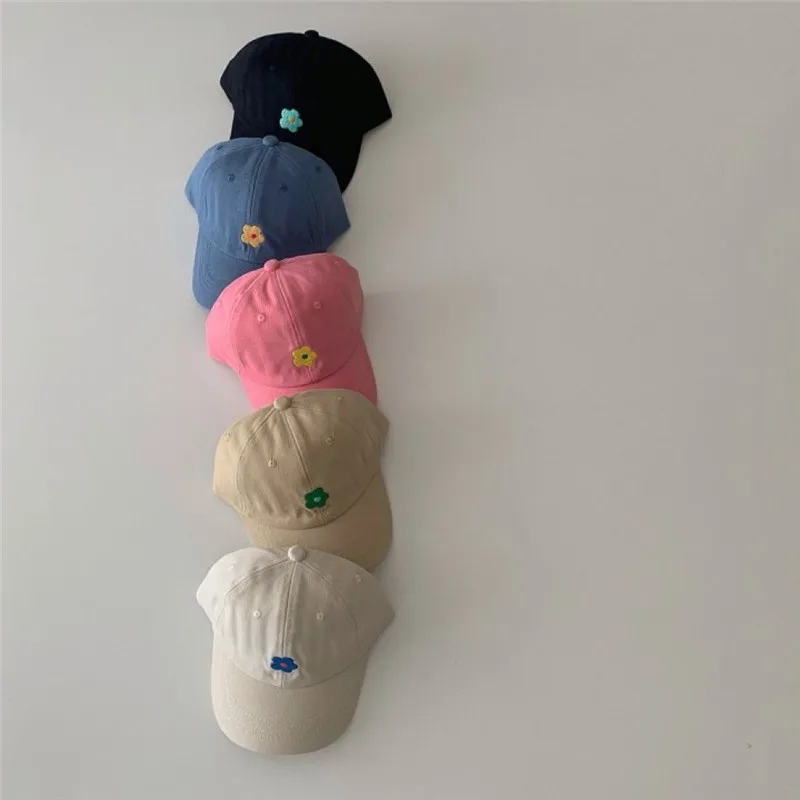 2024 New Baby Summer Baseball Cap Cute Flower Pattern Baby Girl Sun Hats Outdoor Children Hat Cotton Kids Adjustable Visor Caps