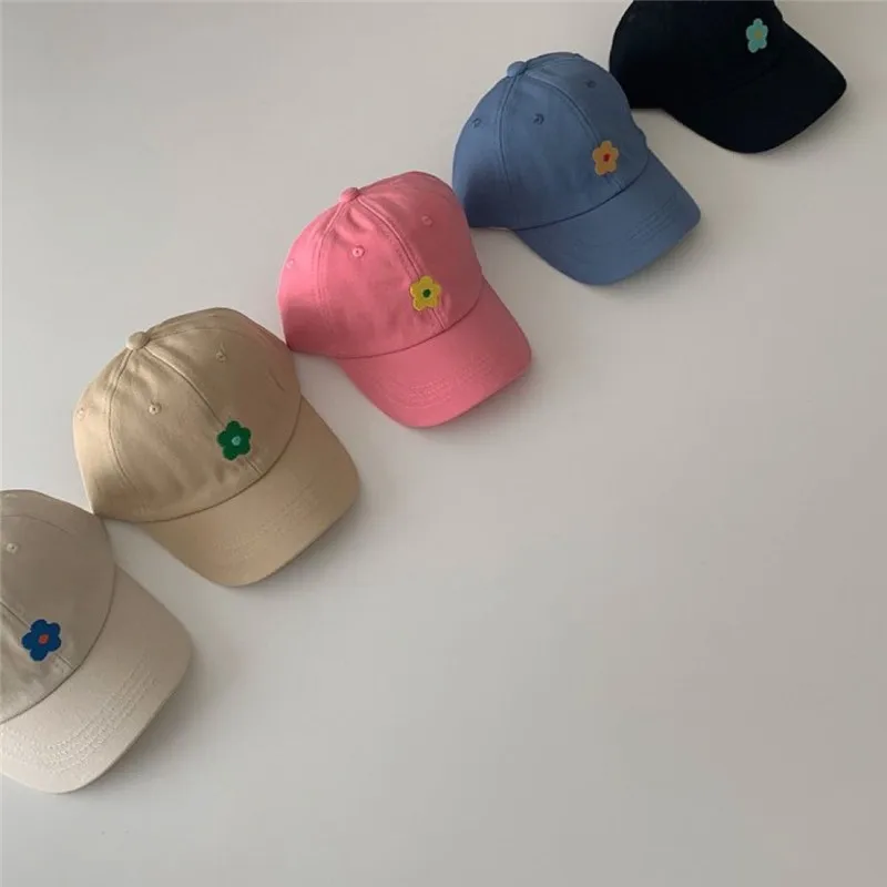 2024 New Baby Summer Baseball Cap Cute Flower Pattern Baby Girl Sun Hats Outdoor Children Hat Cotton Kids Adjustable Visor Caps