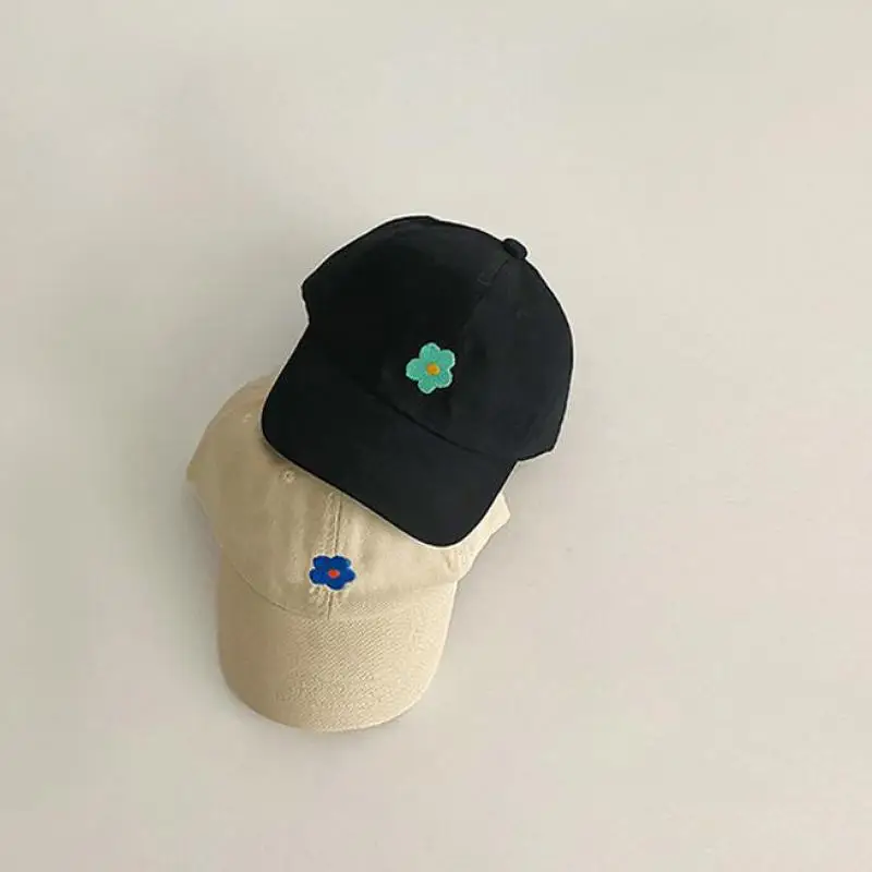 2024 New Baby Summer Baseball Cap Cute Flower Pattern Baby Girl Sun Hats Outdoor Children Hat Cotton Kids Adjustable Visor Caps