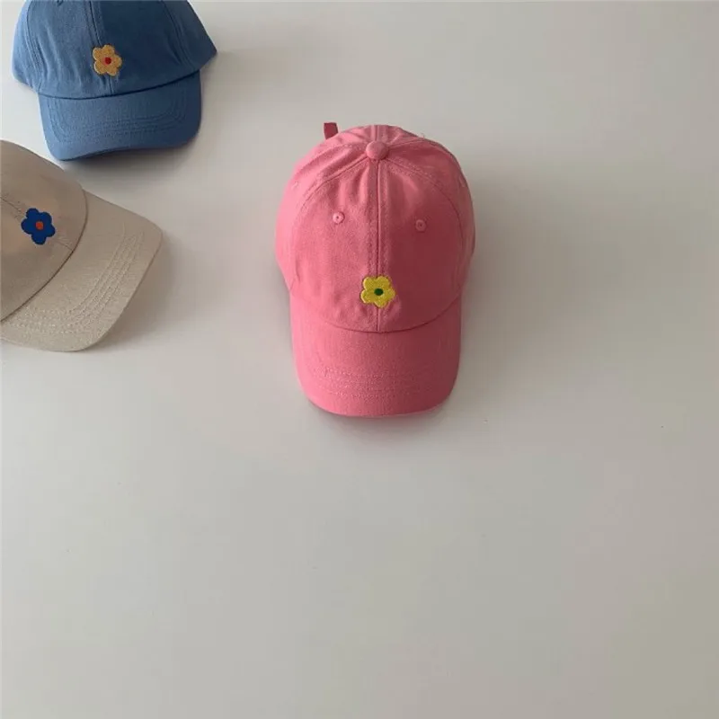 2024 New Baby Summer Baseball Cap Cute Flower Pattern Baby Girl Sun Hats Outdoor Children Hat Cotton Kids Adjustable Visor Caps