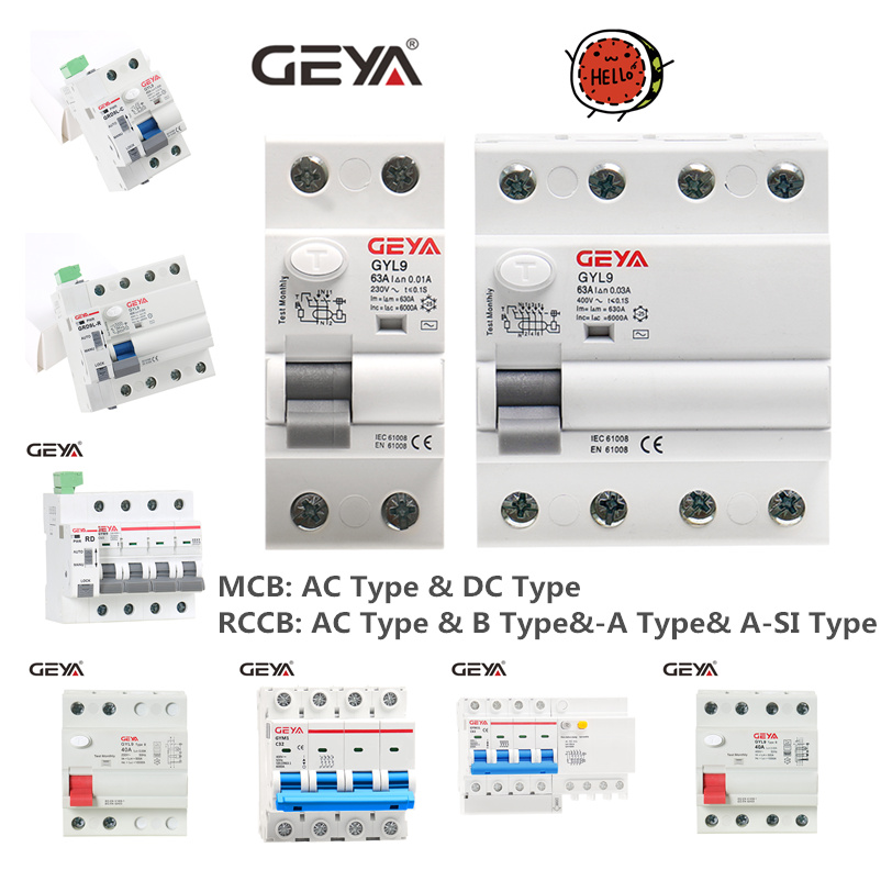 GEYA GYM9 4P MCB 6A-63A 6KA Breaking Capacity MCB Din Rail Mini Circuit Breaker 6A-63A AC Type Factory Direct Manufacturer