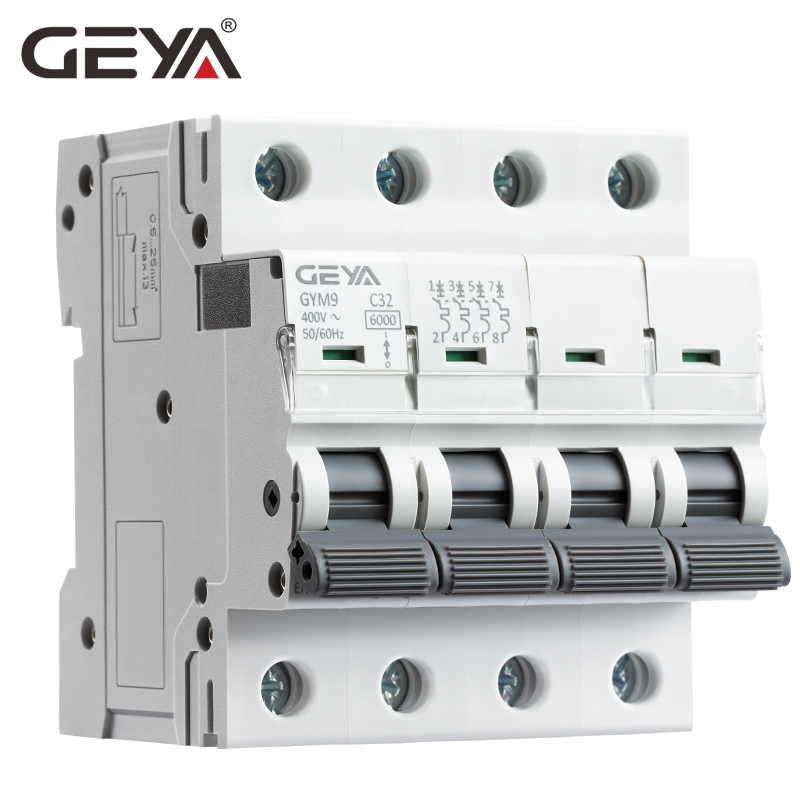GEYA GYM9 4P MCB 6A-63A 6KA Breaking Capacity MCB Din Rail Mini Circuit Breaker 6A-63A AC Type Factory Direct Manufacturer