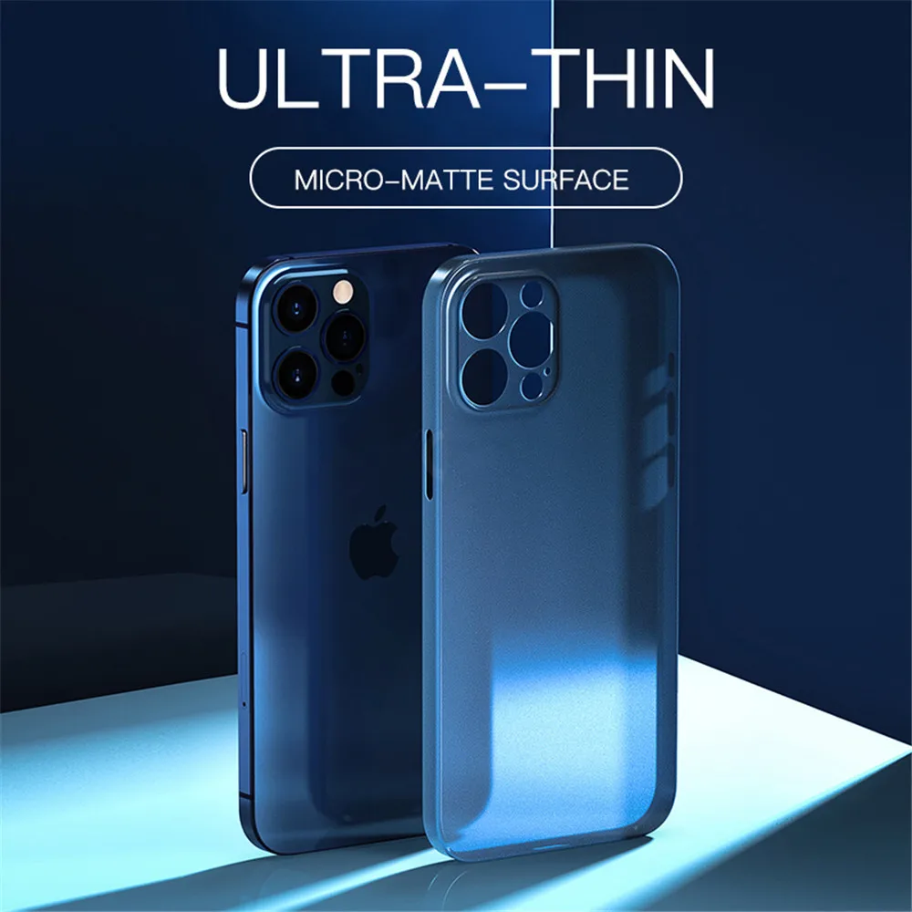 Ultra Thin Matte Phone Case For iPhone 11 12 13 14 15 Pro Max Mini Xs Max X Xr iPhone SE 2020 7 8 6 Plus Transparent Cover Coque