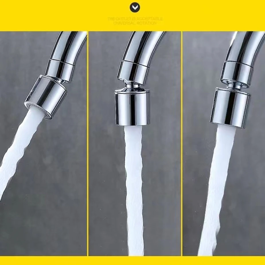 Black/Silver Splash-proof Nozzle Head Filter Tip Universal External/Internal Threads Bubbler Water Saver Dual Mode Tap