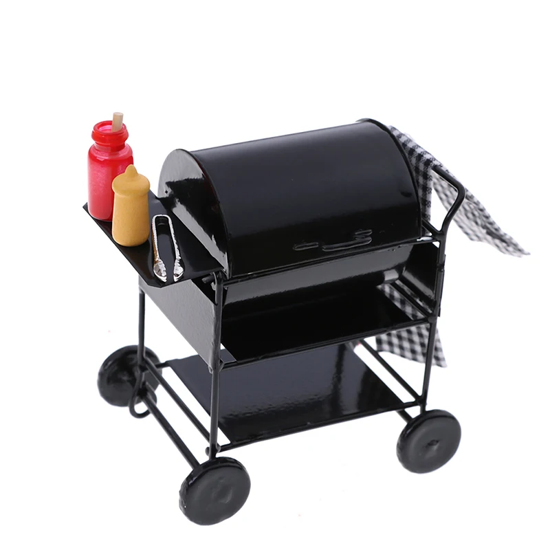 1Set Mini Cute BBQ Food Grill Miniature Ornaments For 1/12 Scale Doll House Gadget Kitchen Food Furniture For Dollhouse Kids Toy