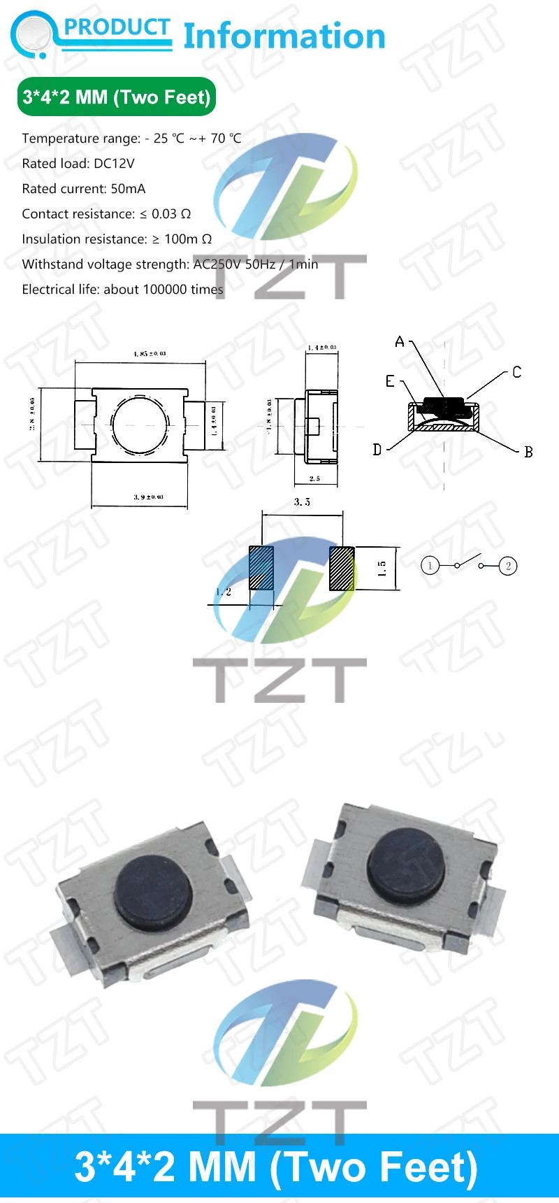 10PCS 3*6 3*4 4*4 SMD Tactile Tact Push Button Switch 2Pin 4Pin Touch Micro Switch 3x4x2 3x6x4.3 3x6x2.5 3x6x5 4x4x1.5 4*4*2.5