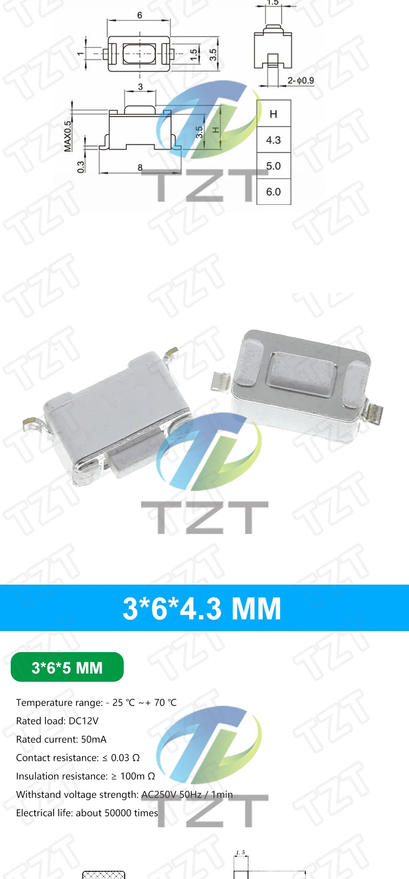10PCS 3*6 3*4 4*4 SMD Tactile Tact Push Button Switch 2Pin 4Pin Touch Micro Switch 3x4x2 3x6x4.3 3x6x2.5 3x6x5 4x4x1.5 4*4*2.5