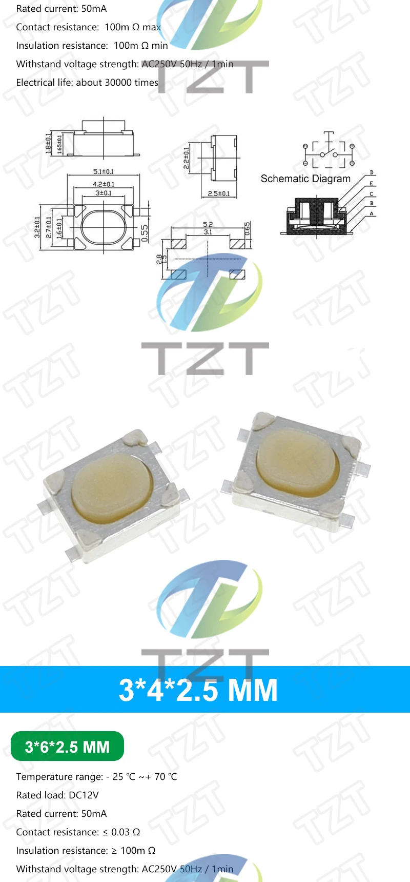10PCS 3*6 3*4 4*4 SMD Tactile Tact Push Button Switch 2Pin 4Pin Touch Micro Switch 3x4x2 3x6x4.3 3x6x2.5 3x6x5 4x4x1.5 4*4*2.5