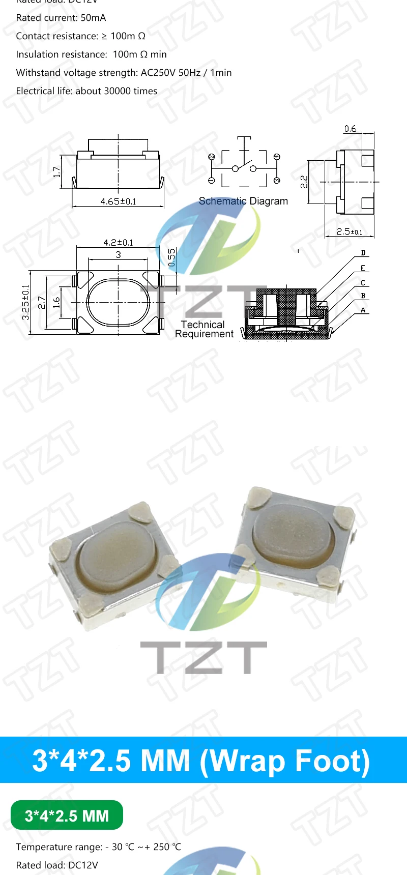 10PCS 3*6 3*4 4*4 SMD Tactile Tact Push Button Switch 2Pin 4Pin Touch Micro Switch 3x4x2 3x6x4.3 3x6x2.5 3x6x5 4x4x1.5 4*4*2.5