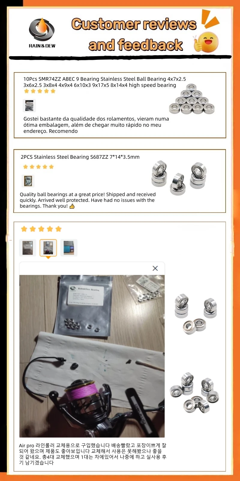 10Pcs SMR74ZZ ABEC-9 Bearing Stainless Steel Ball Bearing 4x7x2.5 3x6x2.5 3x8x4 4x9x4 6x10x3 9x17x5 10x15x4 Fishing Reel Bearing