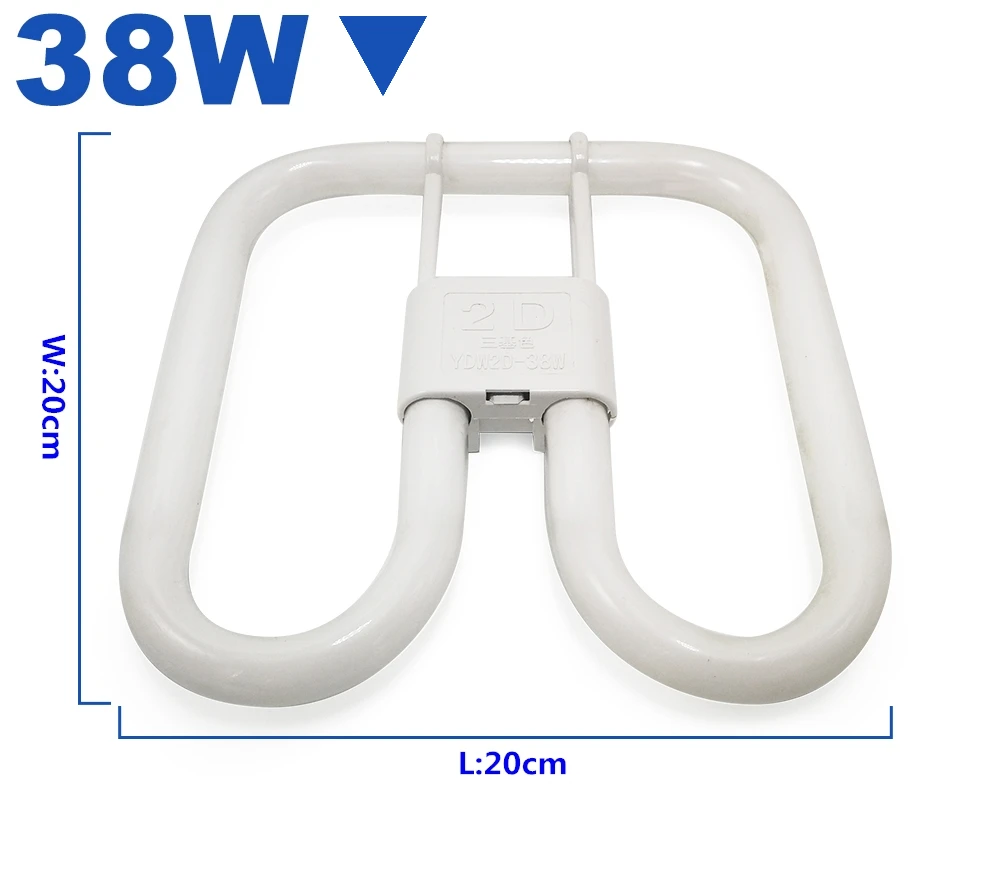 220V 2D Four-Pin Butterfly Lamp GR10q 10W 21W 38W Modulator Tube Tri-Phosphor Fluorescent Energy-Saving Light Bulb White