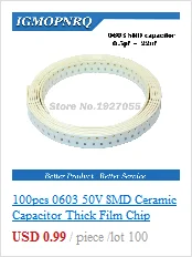 100pcs Ceramic capacitor 50V 1pF ~ 100nF 0.1uF 104 4.7PF 10PF 22PF 33PF 47PF 100PF 101 220PF 221 330PF 470PF 1NF 103 47NF 473