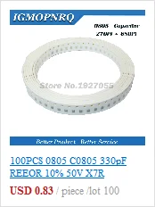 100pcs Ceramic capacitor 50V 1pF ~ 100nF 0.1uF 104 4.7PF 10PF 22PF 33PF 47PF 100PF 101 220PF 221 330PF 470PF 1NF 103 47NF 473