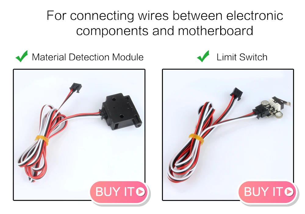 3DSWAY 4pcs/lot 3D Printer Parts 1M/2M XH2.54 3PIN Cable Endstop Mechanical Limit Optical Switch Connection Wire
