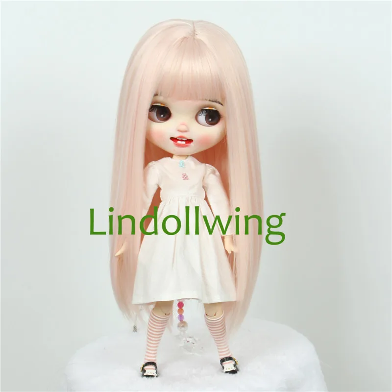 9-10 inch Blyth Wig Long Light Blonde Straight Hair 0809