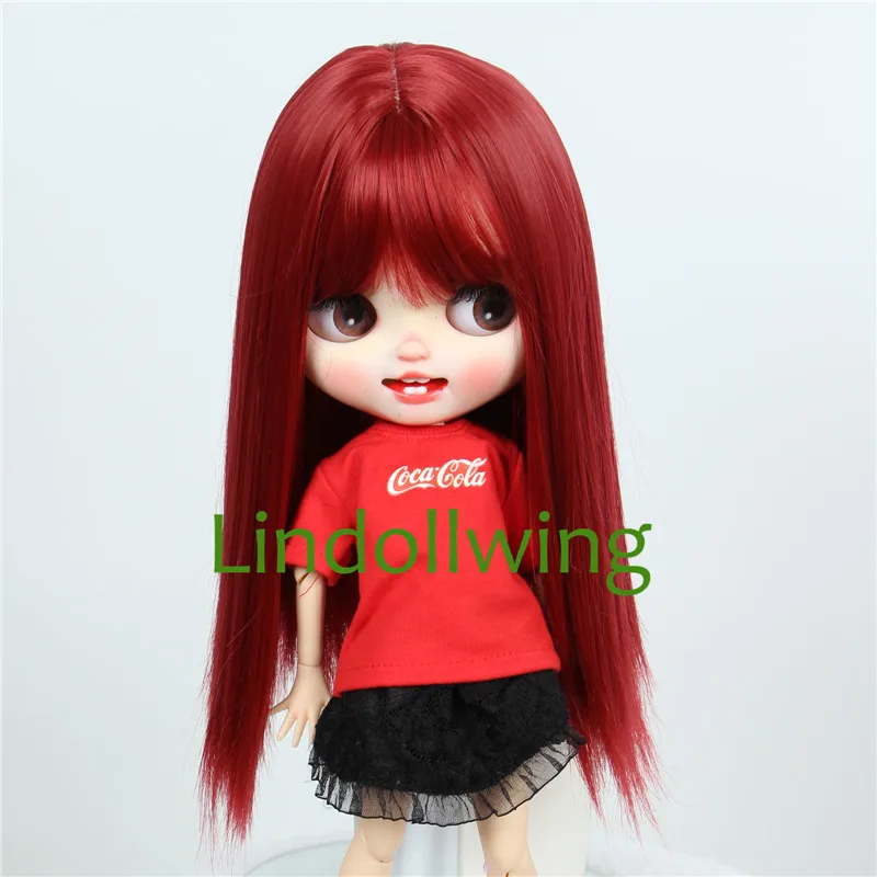 9-10 inch Blyth Wig Long Light Blonde Straight Hair 0809