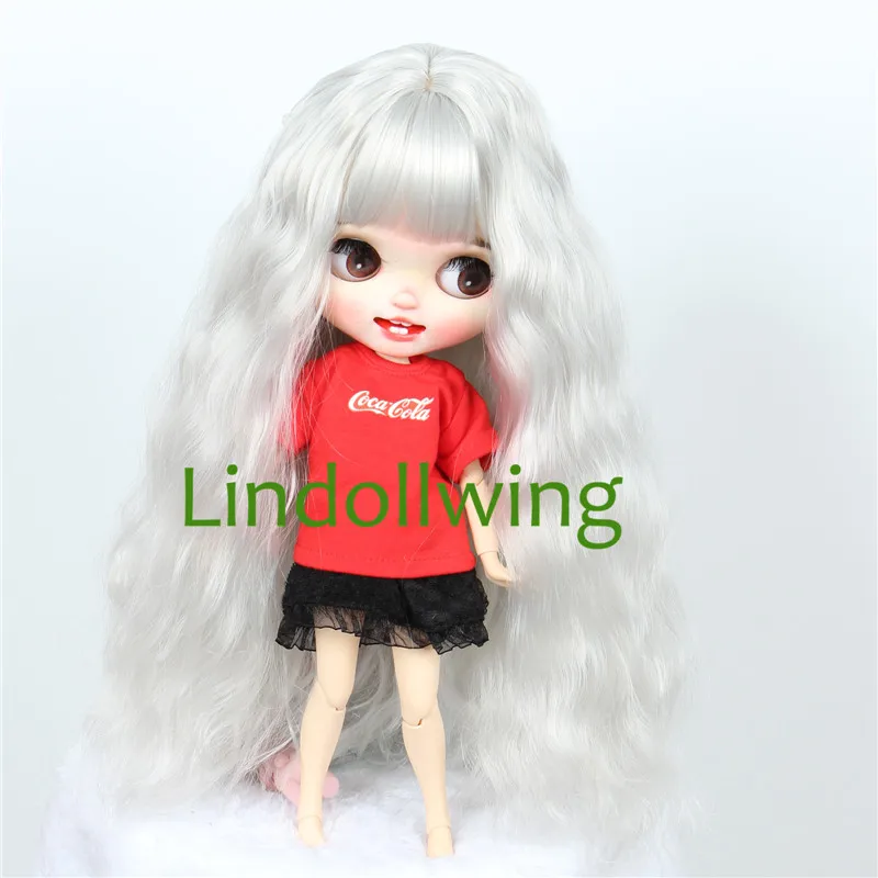 9-10 inch Blyth Wig Long Light Blonde Straight Hair 0809