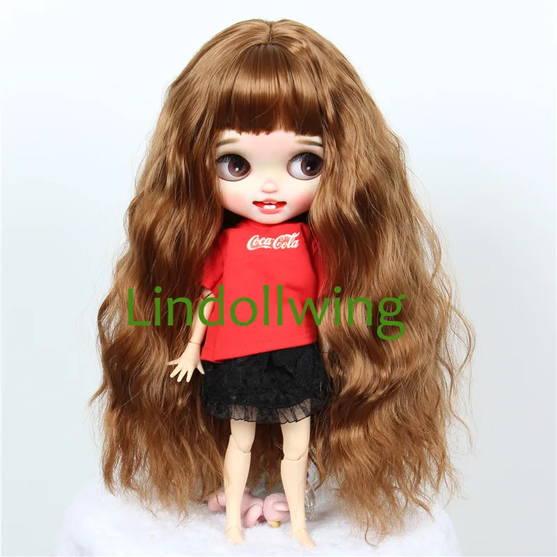 9-10 inch Blyth Wig Long Light Blonde Straight Hair 0809