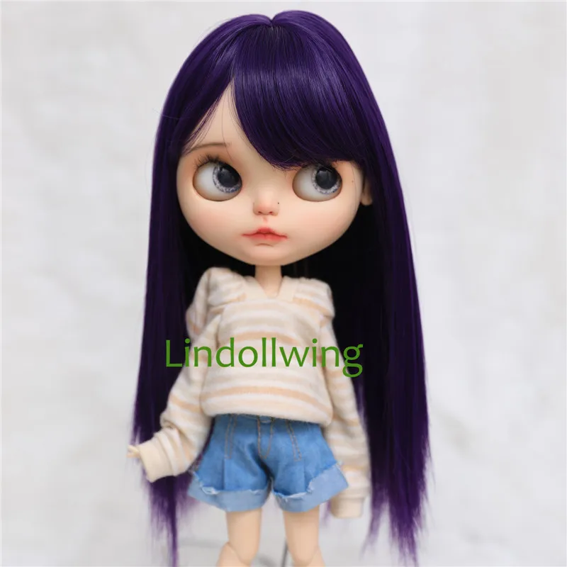 9-10 inch Blyth Wig Long Light Blonde Straight Hair 0809
