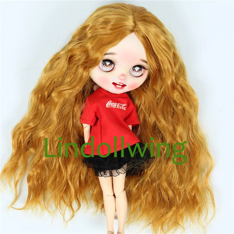 9-10 inch Blyth Wig Long Light Blonde Straight Hair 0809