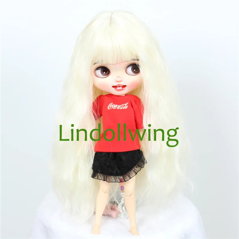 9-10 inch Blyth Wig Long Light Blonde Straight Hair 0809