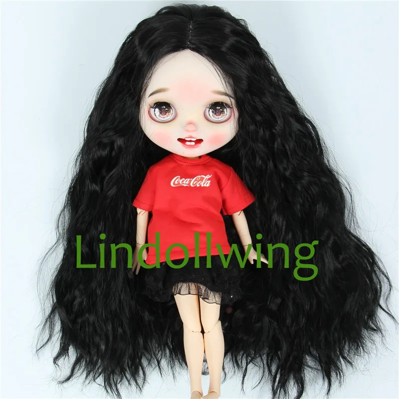 9-10 inch Blyth Wig Long Light Blonde Straight Hair 0809