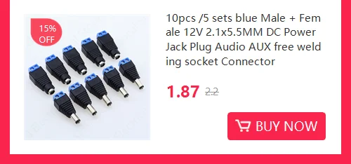 5.5mm x 2.1mm Female Male DC Power Plug Adapter for 5050 3528 5060 Single Color LED Strip and CCTV Cameras