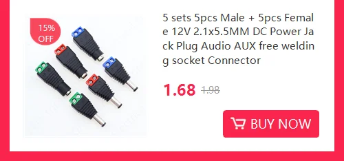 5.5mm x 2.1mm Female Male DC Power Plug Adapter for 5050 3528 5060 Single Color LED Strip and CCTV Cameras