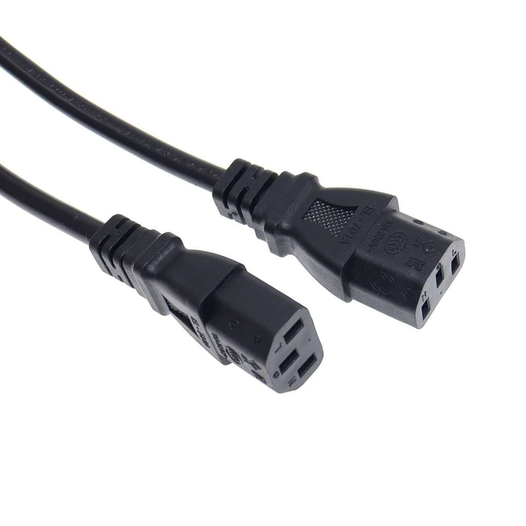 UPS Server Splitter C14 to 2 X C13 Power Adapter Cable Single C14 to Dual 5-15R C13 Short Power Y Type Adapter Cord 10A 250V