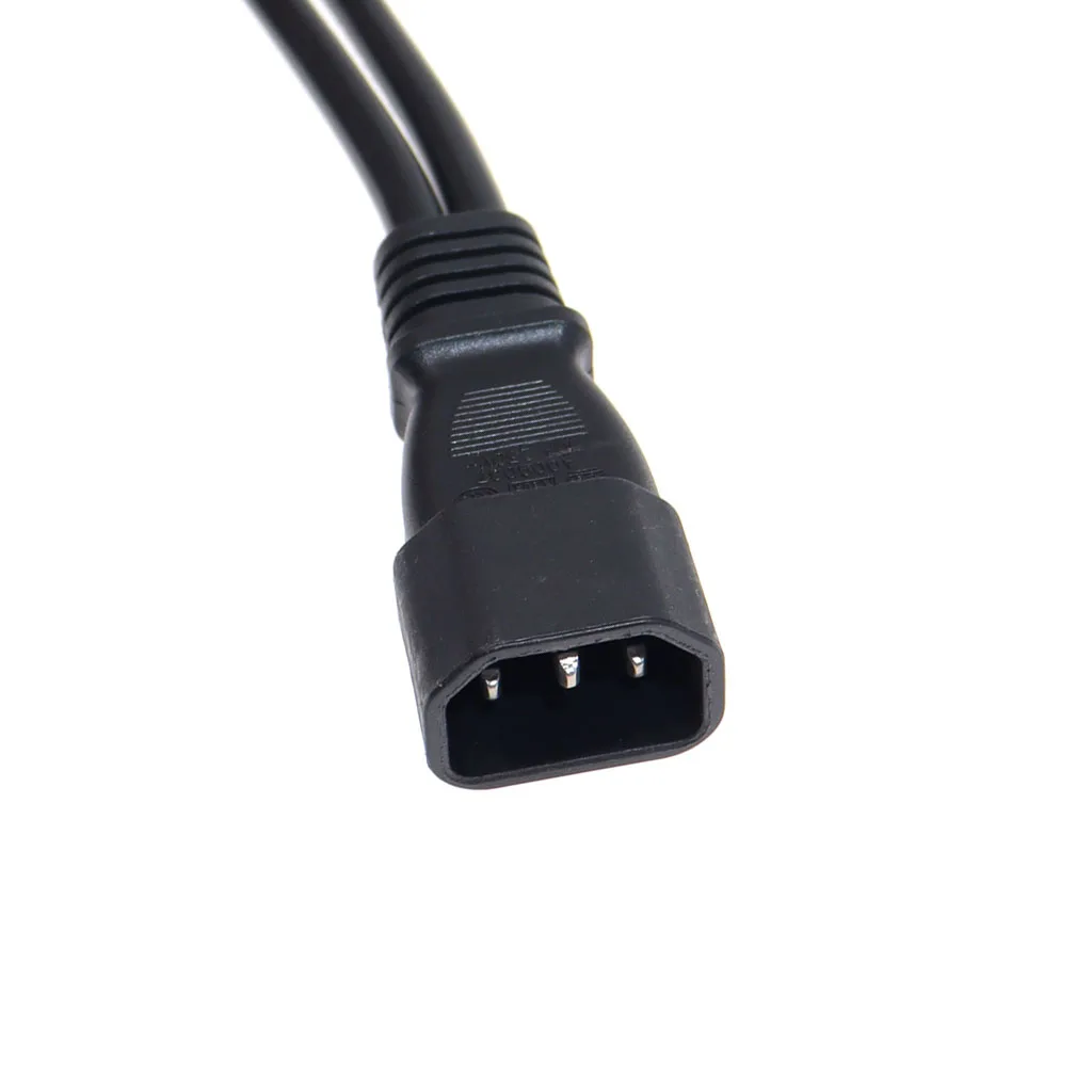 UPS Server Splitter C14 to 2 X C13 Power Adapter Cable Single C14 to Dual 5-15R C13 Short Power Y Type Adapter Cord 10A 250V