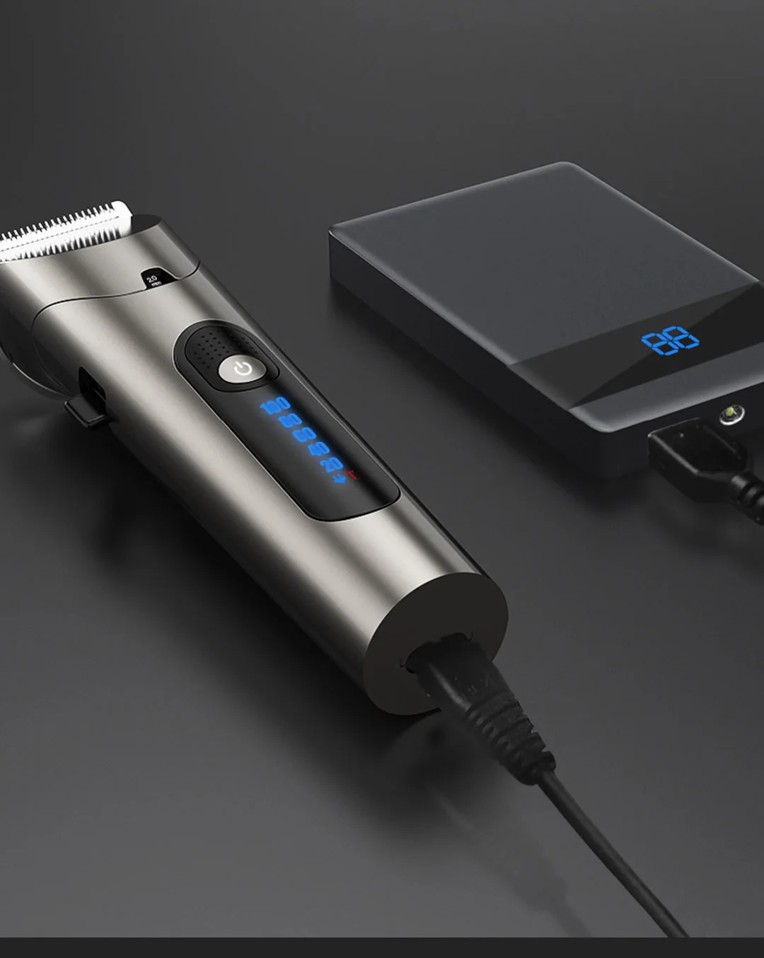 RIWA Hair Clipper Professional Electric Trimmer For Men With LED Screen Washable Rechargeable Men Strong Power Steel Head
