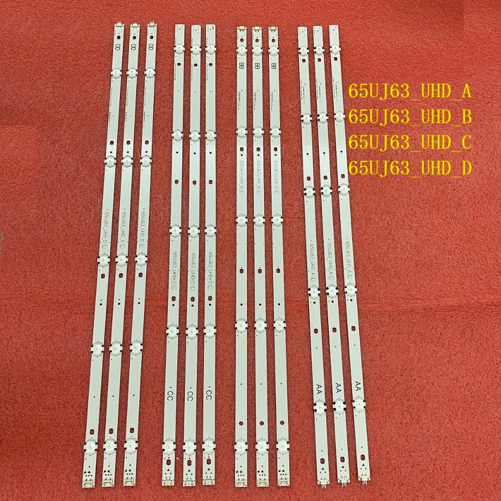 12 PCS/set LED Backlight Strip for TV 65UJ634V 65UJ6300 65UJ630V 65UJ5500 65UK6100 65UJ63_UHD_A B C D NC650DGEAAFX7 EAV64054301