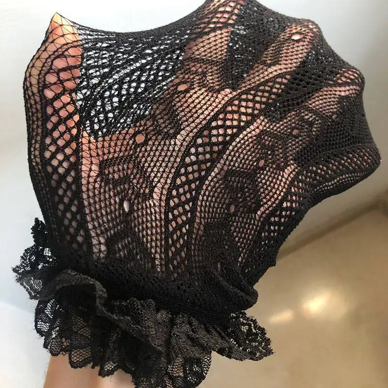 Women Lace Lolita High Tube Thigh Knee Socks Female Cute Long Tube Love Lace Japanese College Style Ultra-thin Sexy Black Socks